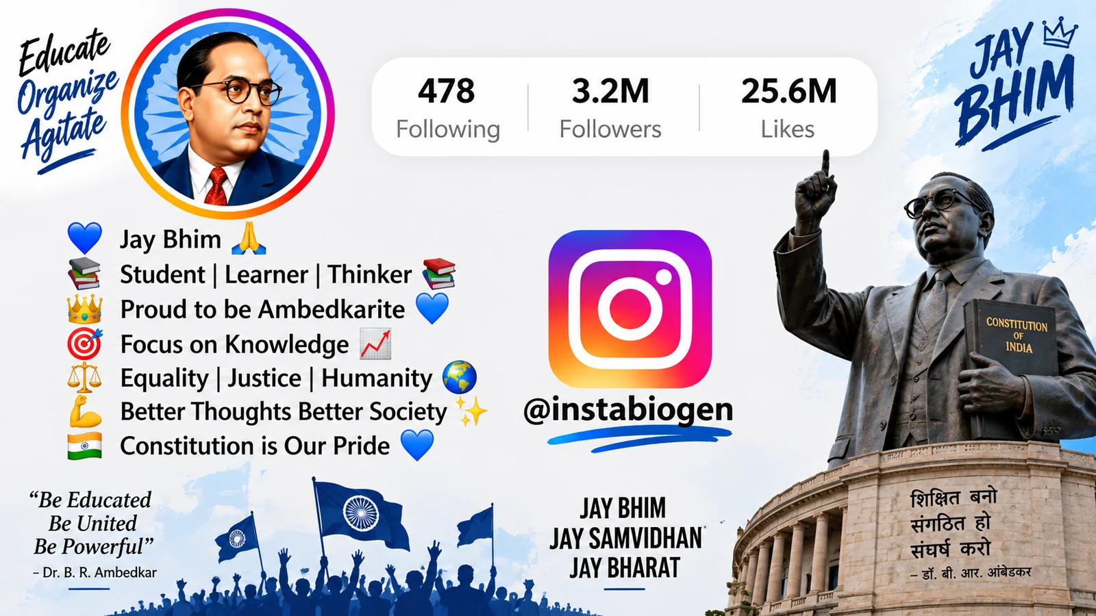 Best Jay Bhim Bio For Instagram